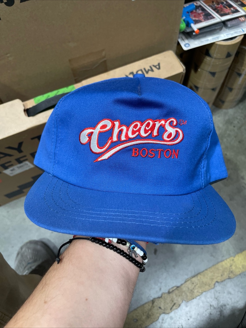 Vintage 1990s Cheers Boston Hat Cap SnapBack Blue NWT